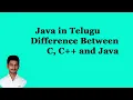 Difference Between C C and Java Java in Telugu By Mr Sivarao