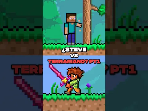 STEVE SE ENFRENTO AL TERRARIANO? (BATTLE ANIMATION) | Parte 1 #shorts #minecraft #terraria