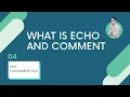 What is Echo and Comment-PHP FUNDAMENTALS IN HINDI-PART-4
