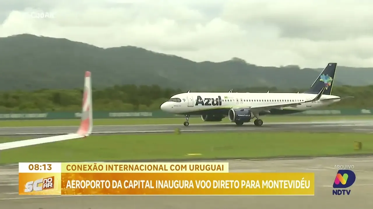 Aeroporto de Florianópolis inaugura voo direto para Montevidéu