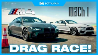 Drag Race Ford Mustang vs BMW M4 V8 vs Turbo I6 Price 0-60 Performance More