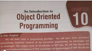 Chapter 10 - An Introduction to Object Oriented Programming