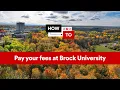 How to pay your fees at Brock University
