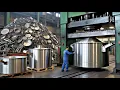Fantastic Process of Recycling Aluminum Scrap Into HUGE Cooking Pots In Factory | How Pots Recycling