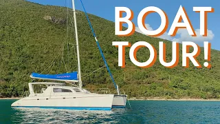 FULL BOAT TOUR of a Leopard 47 sailing catamaran [Ep13 RED SEAS]