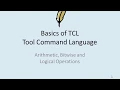 TCL Lecture3 Arithmetic and logical operations tcl tutorial 3 minutes expr statements