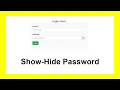 Bootstrap Show Hide Password with Source Code Password toggle
