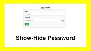 Bootstrap Show Hide Password with Source Code Password toggle