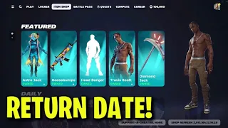 TRAVIS SCOTT SKIN RETURN RELEASE DATE IN FORTNITE ITEM SHOP August 2026