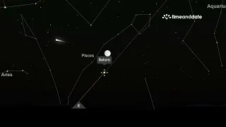 Harvest Moon Saturn Rising - September 26 2026 Night Sky Animation