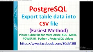Postgresql Tutorials Postgresql Export table data to csv file export to csv file in postgresql