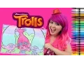 Coloring Trolls Poppy Satin Chenille GIANT Coloring Page Crayons COLORING WITH KiMMi THE CLOWN