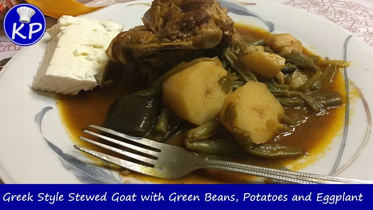 How To Make Greek-Style Goat with Green Beans, Potatoes and Eggplant Recipe   Shot In Greece