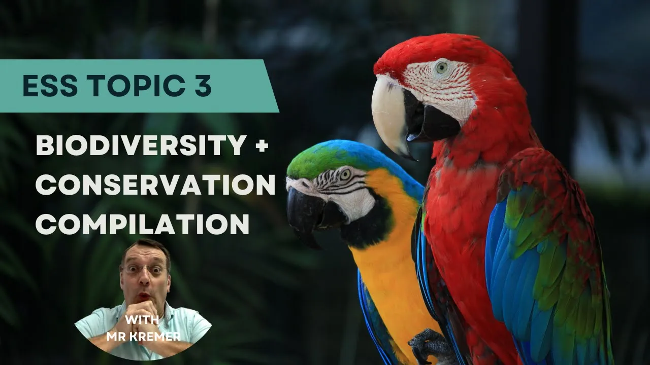 IB ESS topic 3 Biodiversity and conservation Exam Revision - 3.1, 3.2, 3.3 and 3.4 (2017 syllabus)