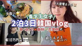 【韓国vlog】2泊3日計画ゼ旅行で大充実!初のハイブラ購入も…?コスメも服も爆買い🛍️🔥