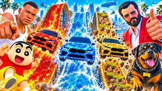 GTA 5: Rampage & Shinchan🤣 Elemental Cars Test 🚗🔥 Full Fun #bommalu #rampageboy #gta5telugu #gta5