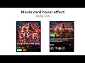 Movie card UI hover effect CSS movie card hover effect tutorial