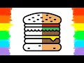 How to Draw and Color Hamburger Coloring Page
