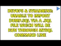 Unable to import dump sql via a sql file which will be run through mysql command line