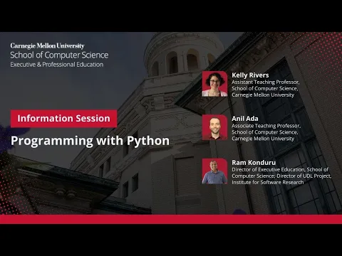 Information session on Carnegie Mellon University School’s Programming with Python program