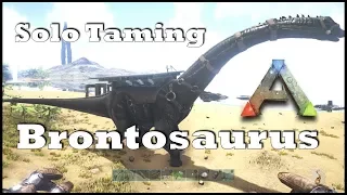 Ark SE - Solo Taming a Brontosaurus Bronto Guide on Dino Taming EASY METHOD