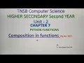 Composition in Functions with example - Python Part 8 Chapter 7 in Tamil A Jaya Mabel