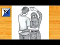 Download Lagu How to Draw a Romantic Couple Making Heart Hands || Easy Pencil Sketch tutorial || Couple drawing