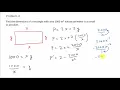 Optimization Find Smallest Perimeter of a Rectangle Given the Area