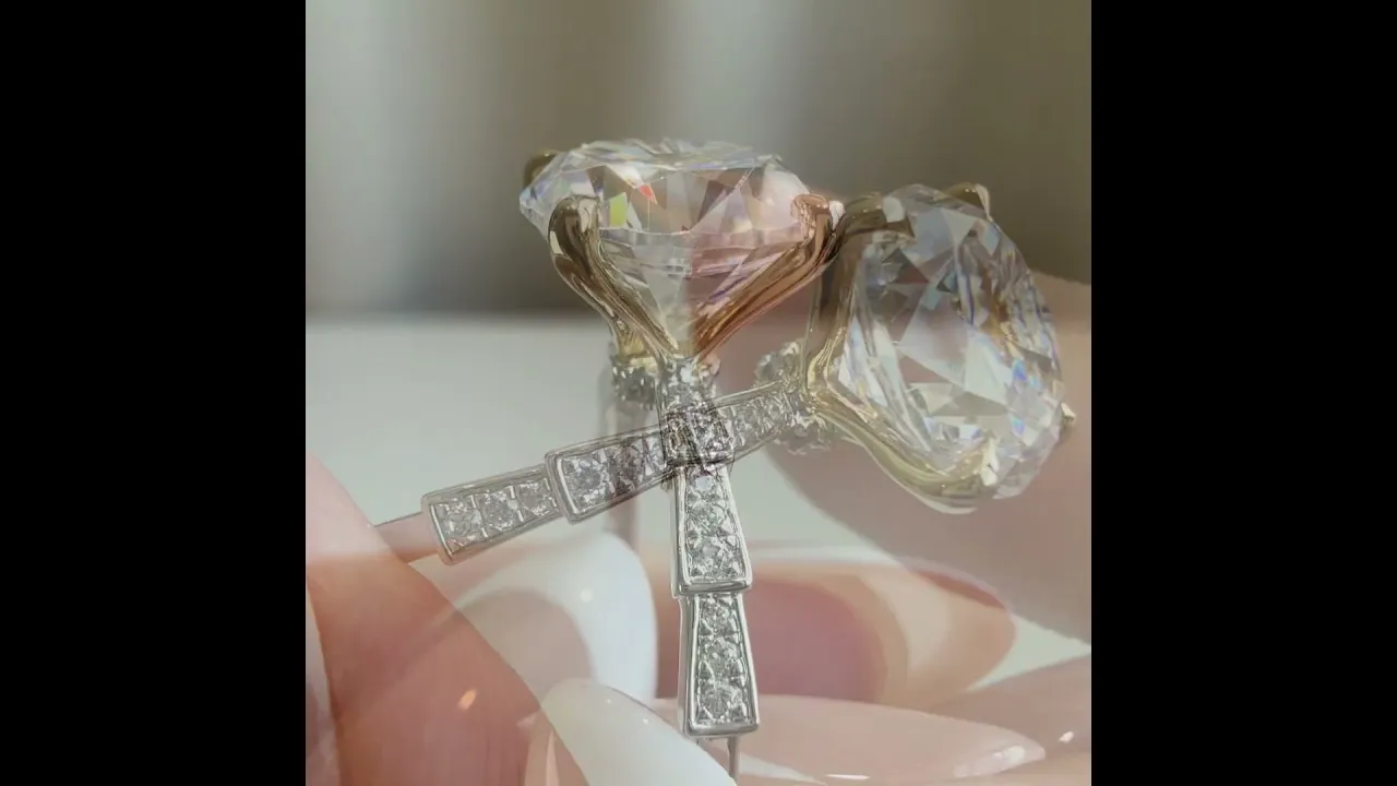 Hazel丨3CT Lab Diamond Two Tone Engagement Ring