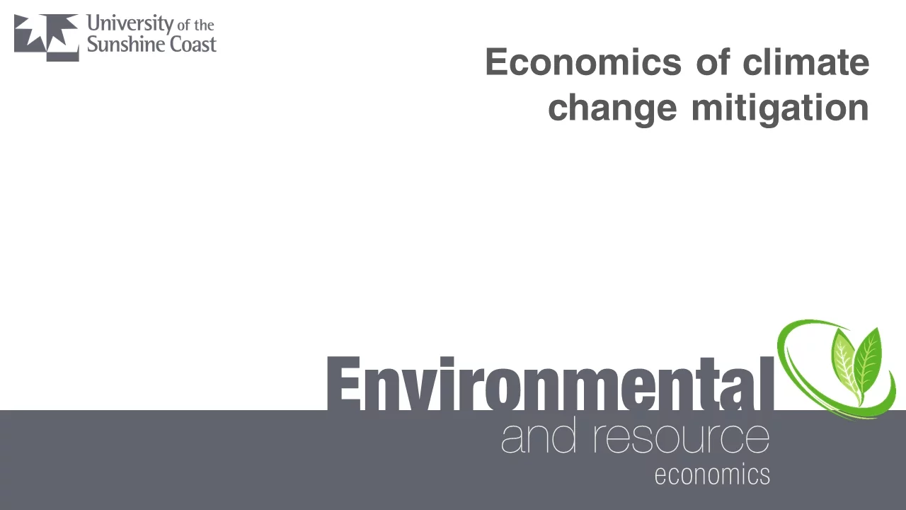 Climate change mitigation economics lecture