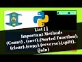List Methods in Python Methods count clear sort sorted reverse copy split join