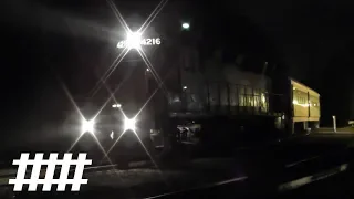 NJ Transit PL42AC at Sea Ave and GP40PH-2B 4216 stops at Bay Head Station in New Jersey