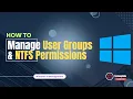 How To Manage Local Groups NTFS Permissions Create Group Folder Share