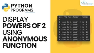 Python Program to Display Powers of 2 Using Anonymous Function
