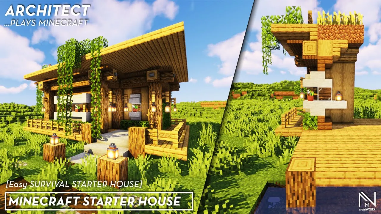 Minecraft Survival House Tutorial | How to Build a Starter House in Minecraft Tutorial (Tour)