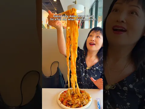 Eating only Asian street foods for a full day when this happened… #food #eating #noodles