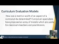 Module 5 Lesson 1 What Why and How to Evaluate a Curriculum