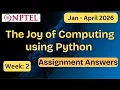 NPTEL The Joy of Computing using Python Week 2 Assignment Answers With Explanation Jan Apr 2026