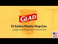 Glad 13 Gallon Plastic Step Can User Instructions