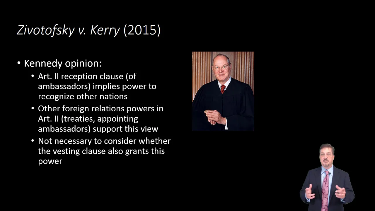 Constitutional Law: Executive Power: Zivotofsky Case