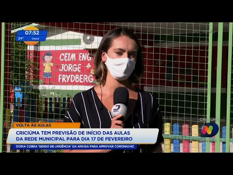 Criciúma tem previsão de início das aulas da rede municipal para dia 17 de fevereiro