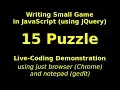 Creating 15 Puzzle game in JavaScript - part 1