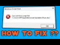 Can not find script file Error solved Run vbs error Windows error