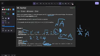 Leetcode 69 Sqrt x Python BNS