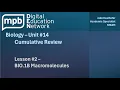Biology Unit 14 Lesson 2 BIO 1B Macromolecules