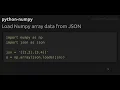 Load Numpy array data from JSON