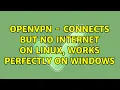 OpenVPN - Connects but no internet on Linux works perfectly on Windows 2 Solutions