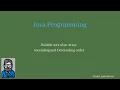 Java Program 11 Sorting of an Array in Java