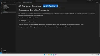 5 3 Documentation with Comments 0 - Introduction and Setup