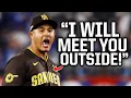 Manny Machado throws ball at Dodgers dugout and fans throw trash at the Padres a breakdown